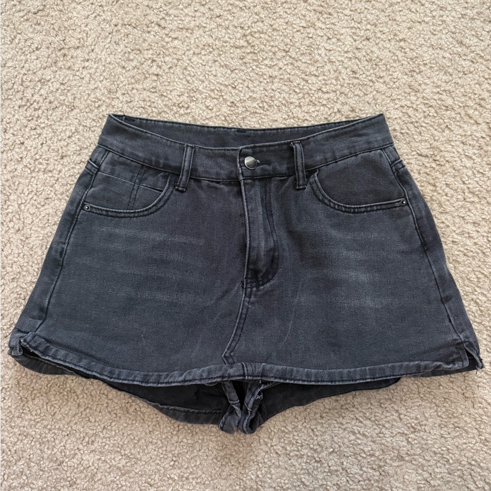 Women's Black Denim Skort